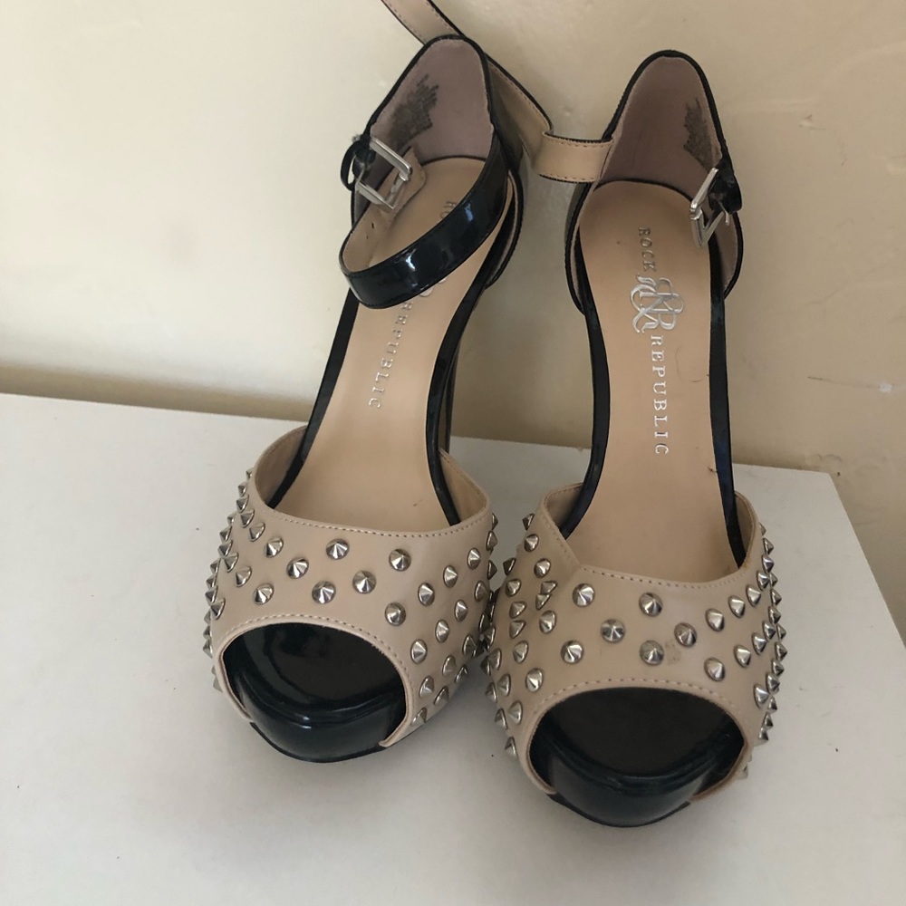 Nude spiked heels